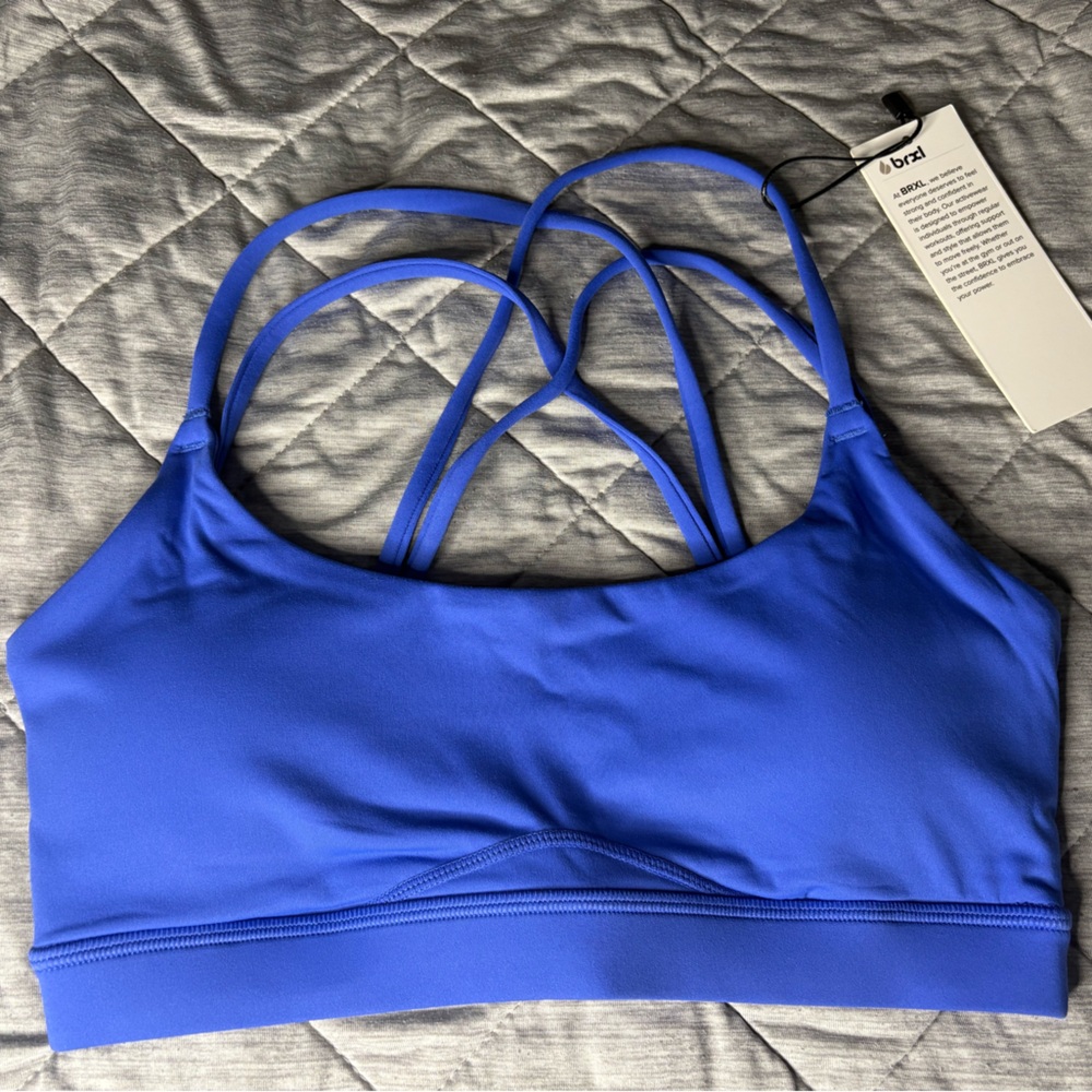 Blue Strappy Sports Bra Medium Support